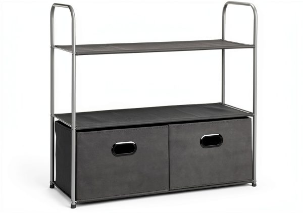 Closet Storage Organizer Amazon Basics 3 Shelves 2 Drawers 32.7x12.2-2